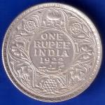 British India 1922 Bombay Mint George V King One Rupee Coin ANH436