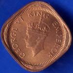 British India 1944 George VI King Half Anna Coin ANH1088