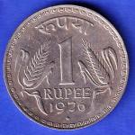 Republic India 1976 One Rupee bombay mint Coin HSK190