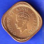 British India 1942 George VI King Half Anna Coin ANH3193