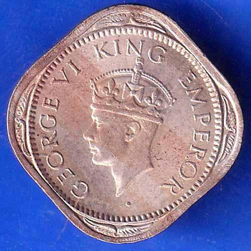 British India 1946 George VI King 1/2 Anna Coin ANH2253