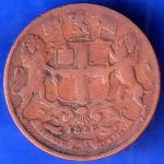 British India 1838 George VI King One Quarter Anna Copper Coin ANH153