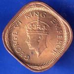 British India 1944 George VI King Half Anna Coin ANH2753