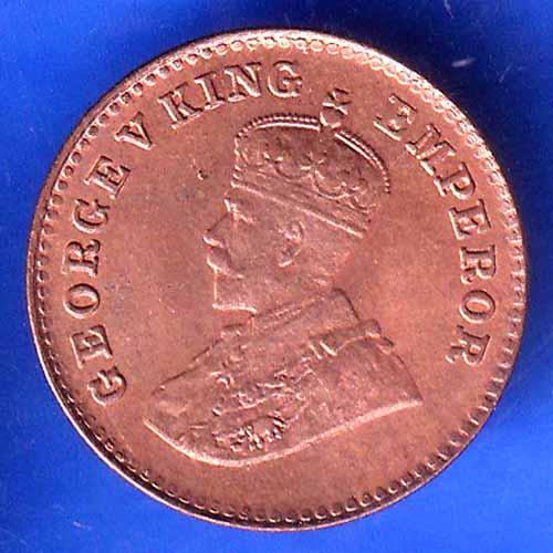 BRITISH INDIA 1926 GEORGE V 1/12 ANNA COPPER COIN ANH2903