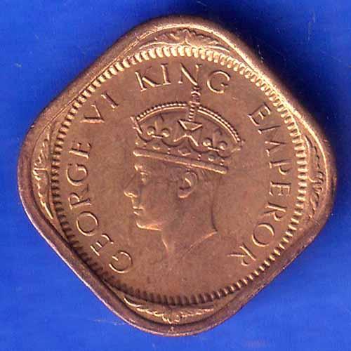British India 1942 George VI King Half Anna Coin ANH3004