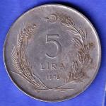 TURKIYE CUMHURIYETI . 5 LIRA, 1976 HSK853