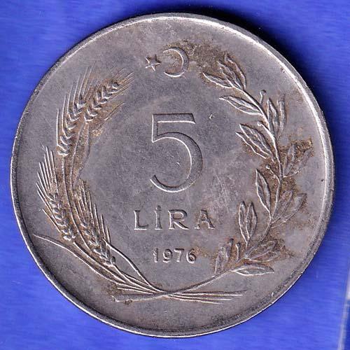 TURKIYE CUMHURIYETI . 5 LIRA, 1976 HSK853