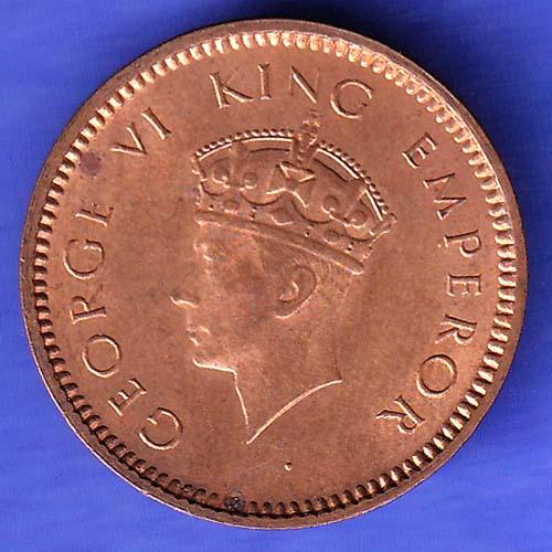 BRITISH INDIA 1940 1/2 PICE GEORGE VI COPPER COIN SK105