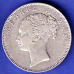 EAST INDIA COMPANY 1840 CONTINIOUS LEGEND VICTORIA QUEEN 1 RUPEE SILVER COIN SK560