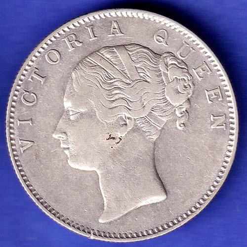 EAST INDIA COMPANY 1840 CONTINIOUS LEGEND VICTORIA QUEEN 1 RUPEE SILVER COIN SK560