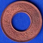 British India lahore mint 1944 1 pice copper coin ANH44