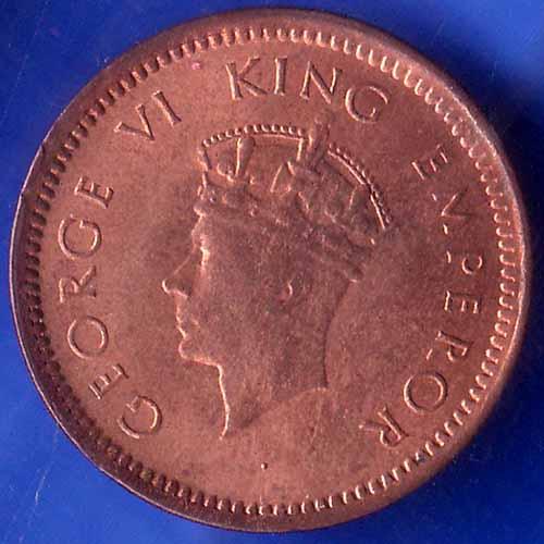 British India 1939 George Vi King Emperor Half Pice Coin ANH1091