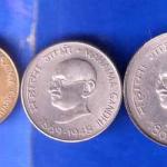 Set of 3 coins republic India 1 rupee, 50 paisa 20 paisa coins ANH2683