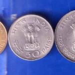 Set of 3 coins republic India 1 rupee, 50 paisa 20 paisa coins ANH2683