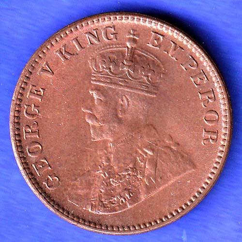 BRITISH INDIA 1936 GORGE V KING ONE QUARTER ANNA COPPER COIN HSK747
