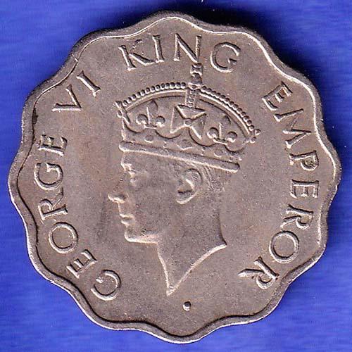 british india 1946 george vi one annas coin SK550