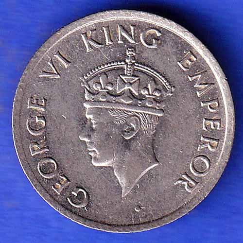 UNC BRITISH INDIA 1946 BOMBAY MINT GEORGE VI KING QUATER RUPEE COIN ANH3336