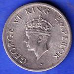 UNC British India 1947 George vi king Quarter rupee bombay mint coin ANH3337