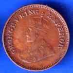 British India 1936 George V King Emperor Half Pice Coin ANH1990