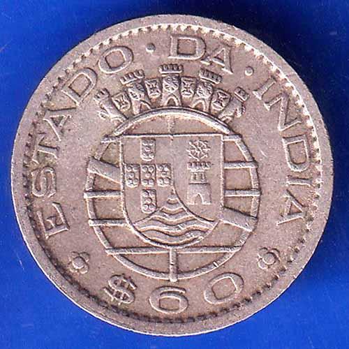 Portuguese India 60 Centavos 1959 coin ANH2735