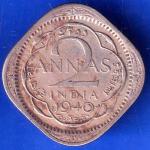 British India 1940 George VI King 2 Anna Coin ANH2242