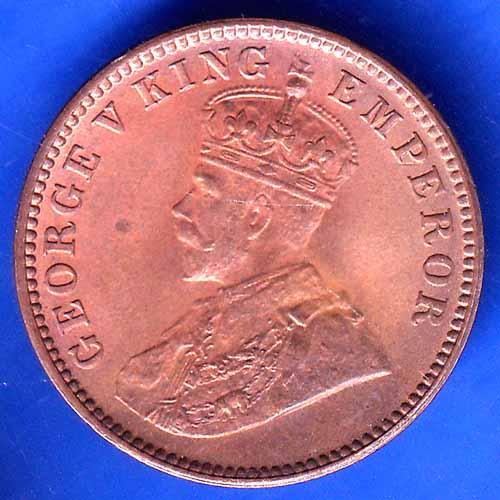 BRITISH INDIA 1936 GORGE V KING ONE QUARTER ANNA COPPER COIN ANH2993