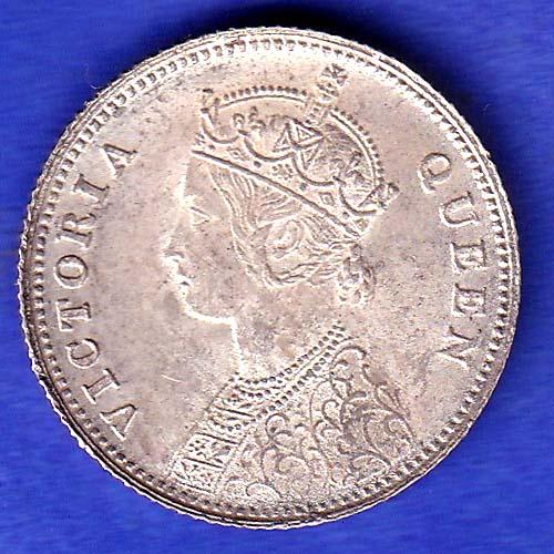 BRITISH INDIA 1862 VICTORIA QUEEN 1/4 SILVER COIN HSK700