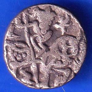 DELHI SULTAN SAMANT DEVA HORSE MAN & BULL TYPE COIN ANH2589