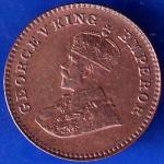 British India 1928 George V King 1/12 Anna Copper Coin ANH945
