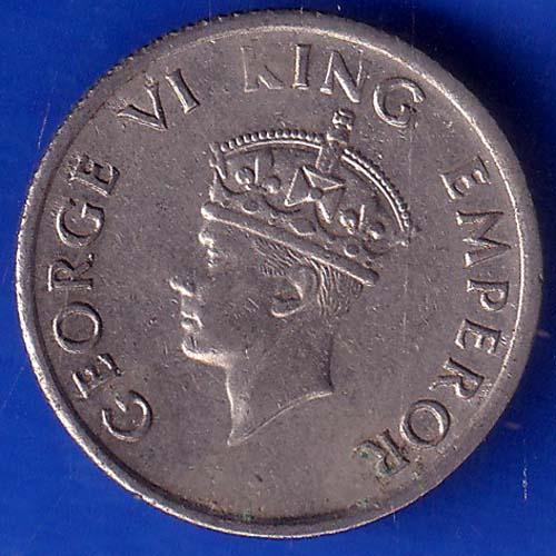 British India 1946 Bombay Mint George Vi King Emperor Quarter Rupee Rare Coin ANH294