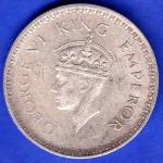 British India 1943 Bombay Mint George Vi King Emperor One Rupee Coin ANH3342