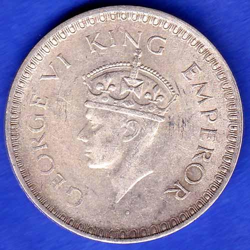 British India 1943 Bombay Mint George Vi King Emperor One Rupee Coin ANH3342