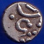 TRAVANCORE STATE RAJARAM VERMA IV SILVER CHUKRAM COIN ANH1493