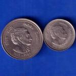 set of 2 coins republic india 1917 1984 Indira Gandhi 5 Rupees AND 50 Paise BOMBAY MINT ANH1892