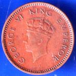 British India 1939 George VI King Emperor Half Pice Coin ANH2446