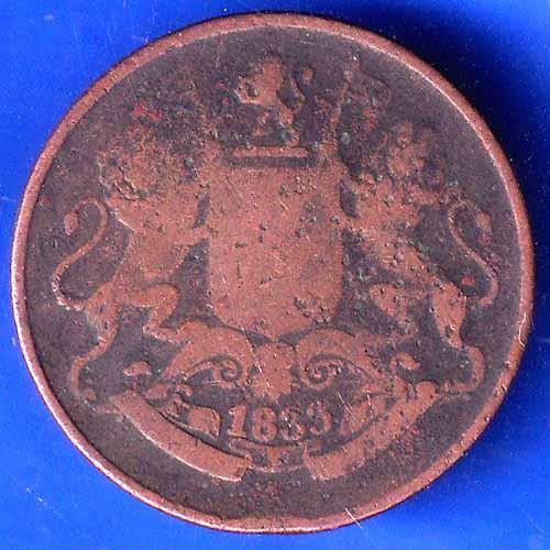 Bombay Presidency 1833 - 1249 Quarter anna Coin ANH3042