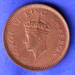 BRITISH INDIA 1939 GORGE VI KING 1/2 PICE BOMBAY MINT RARE COIN HSK897