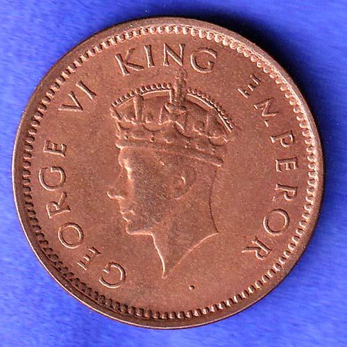 BRITISH INDIA 1939 GORGE VI KING 1/2 PICE BOMBAY MINT RARE COIN HSK897