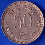 Republic India 1977 50 Paise BOMBY MINT Coin ANH1494