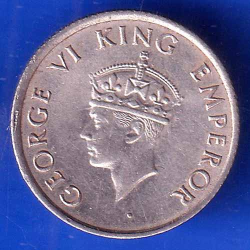 British India 1947 George vi king quarter rupee bombay mint coin ANH2739