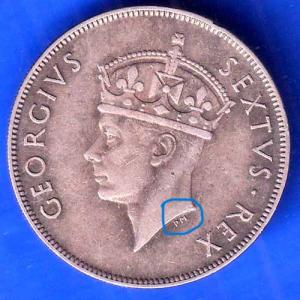 EAST AFRICA 1950 GEORGIVS SEXTVS REX  1 SHILLING COIN ANH3044