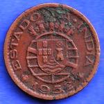 Portuguese India Goa 1 Tanga 1952 copper coin ANH3249