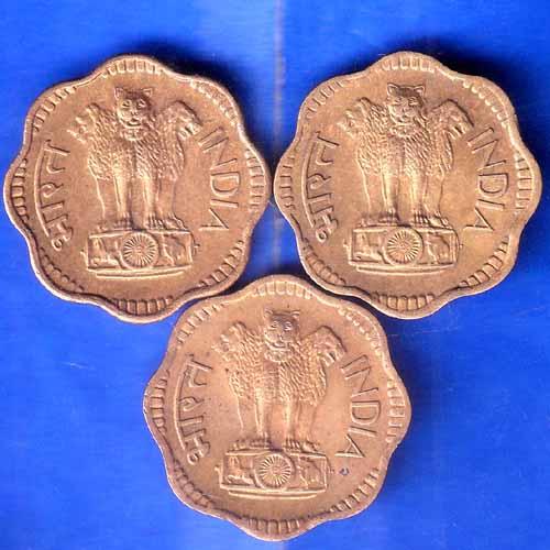 SET OF 3 COINS REPUBLIC INDIA 10 PISA COIN WITH DIFFERENT YEARS ANH2254
