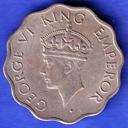 british india 1946 george vi one annas coin HSK354