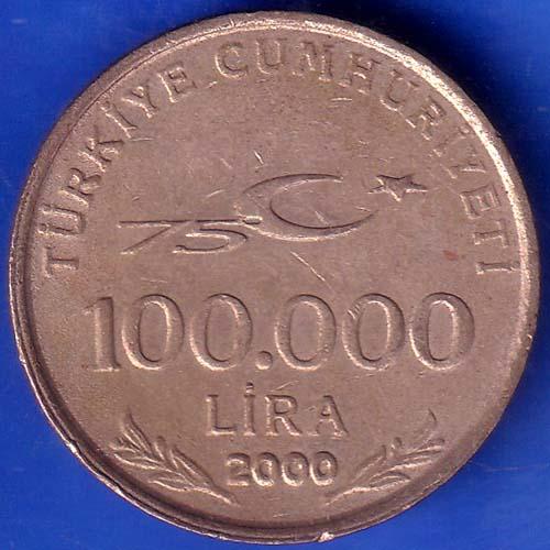 Turkiye Cumhuriyeti 2000 Mustafa Kemal Ataurk 100.000 Lira ANH403