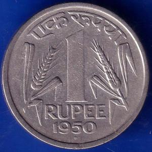 Governnment Of India 1950 Bombay Mint One Rupee Coin ANH405