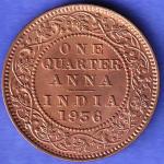 British india 1936 Bombay Mint George v one quarter anna copper coin SK775