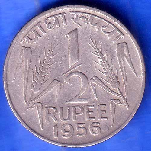Goverment of India 1956 half rupee kolkata MINT COIN ANH2455