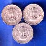 Set Of 3 : Republic India DIFFRENT YEAR Hyderabad Mint 25 Paise ANH2754