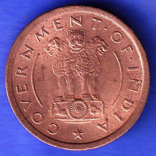 GOVERNMENT OF INDIA 1951 bombay mint One Pice Coin HSK505